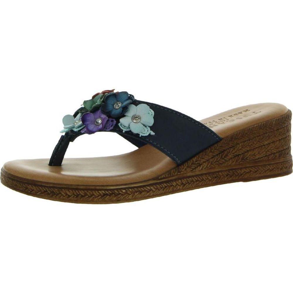 Tuscany By Easy Street Womens Giordana Navy Thong Sandals Shoes NWT sz 8